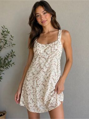 Dolls Kill Cream Floral Secret Garden Sundress